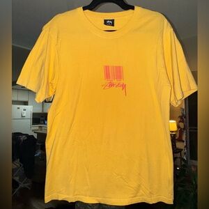 Stussy Barcode T-Shirt (Yellow with Red barcode)